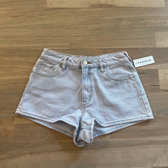 PacSun Pants - PacSun Blue Jean Shorts High-Waisted Raw Hem
127